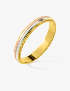 Alliance 3 ors 750‰ avec liseré 3 mm - Mariage