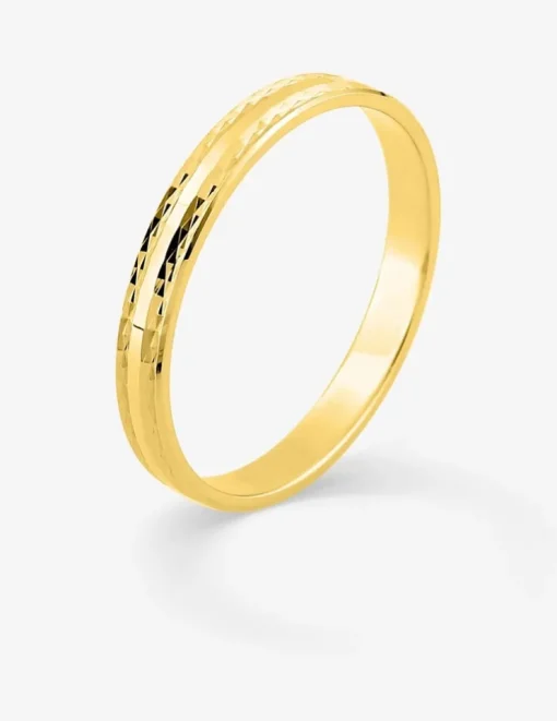 Alliance anémone 2,5 mm en or jaune 750 ‰ - Mariage