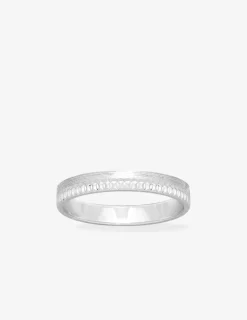 Alliance argent 925 ‰ rhodié avec motif - Mariage