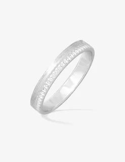 Alliance argent 925 ‰ rhodié avec motif - Mariage