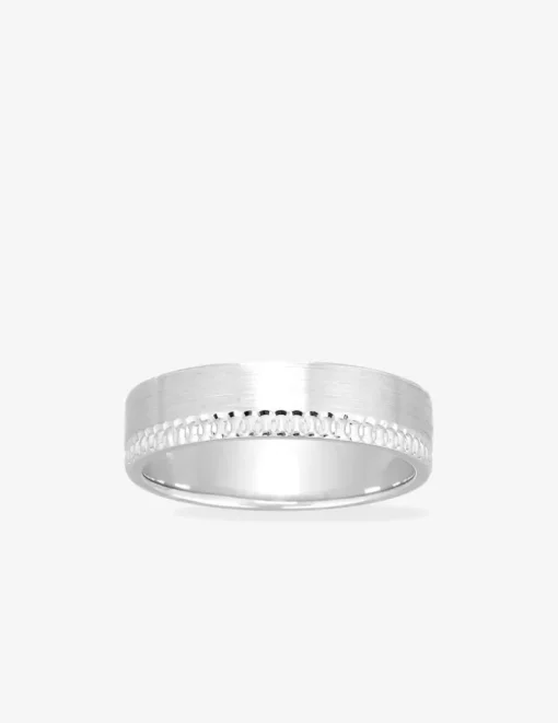 Alliance argent 925 ‰ rhodié motif - Mariage