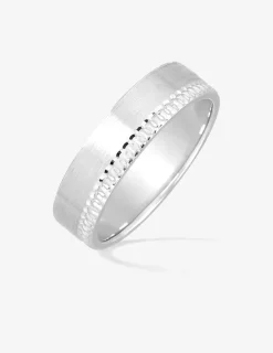Alliance argent 925 ‰ rhodié motif - Mariage