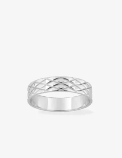 Alliance argent rhodié 925 ‰ et motifs géométriques - Mariage