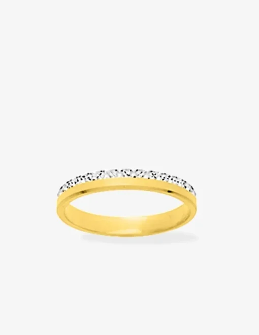 Alliance bicolore effet empierré or 375‰ jaune et blanc 3 mm - Mariage