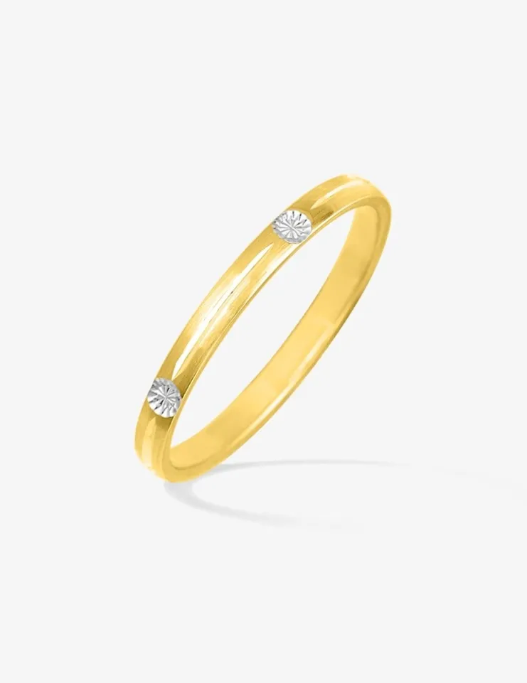 Alliance bicolore effet empierré or 750‰ 2 mm SO OR