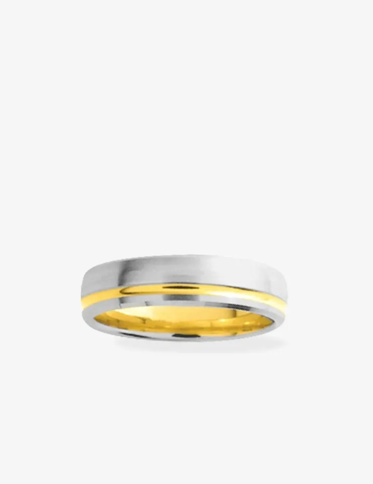 Alliance bicolore or 750 ‰ jaune et blanc - Mariage