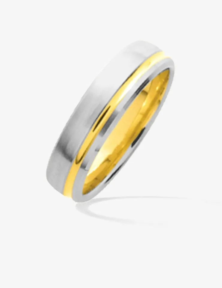 Alliance bicolore or 750 ‰ jaune et blanc - Mariage