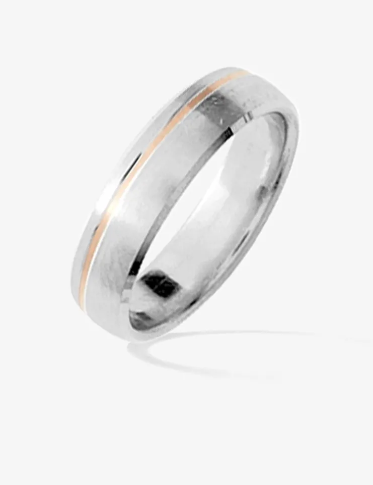 Alliance bicolore or 750 ‰ rose et blanc - Mariage