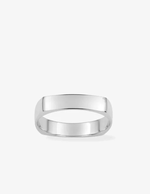Alliance carrée argent rhodié 925 ‰ 4 mm SO OR