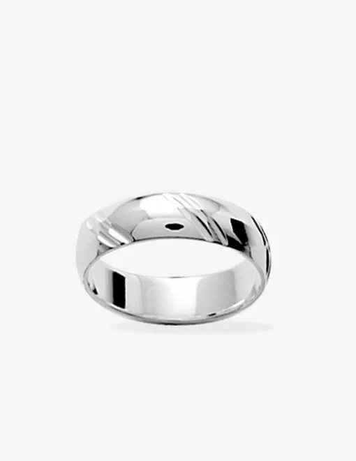 Alliance ciselée demi-jonc argent rhodié 925 ‰ 5 mm SO OR
