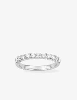 Alliance classique en or blanc 750 ‰, 11 diamants 0,50 ct - Mariage