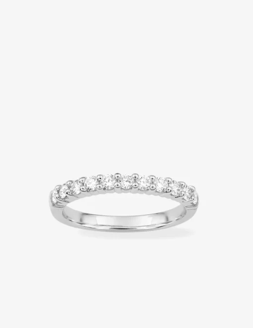 Alliance classique en or blanc 750 ‰, 11 diamants 0,50 ct - Mariage