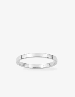 Alliance demi-bombée confort 2 mm en or blanc 750 ‰ - Mariage