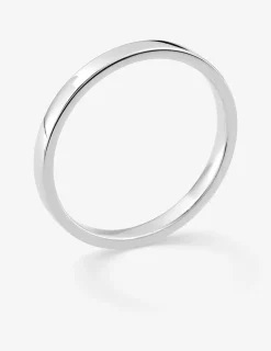 Alliance demi-bombée confort 2 mm en or blanc 750 ‰ - Mariage