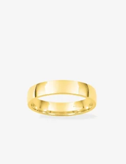 Alliance demi-bombée confort 4 mm en or jaune 750 ‰ - Mariage