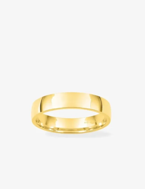 Alliance demi-bombée confort 4 mm en or jaune 750 ‰ - Mariage