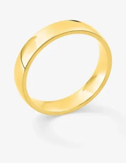 Alliance demi-bombée confort 4 mm en or jaune 750 ‰ - Mariage