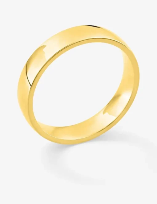 Alliance demi-bombée confort 4 mm en or jaune 750 ‰ - Mariage
