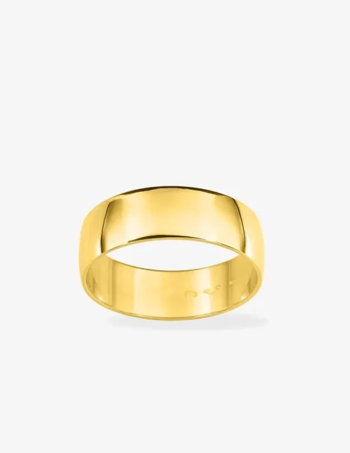 Alliance demi-bombée légère 6 mm or jaune 750‰ - Mariage