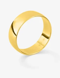 Alliance demi-bombée légère 6 mm or jaune 750‰ - Mariage