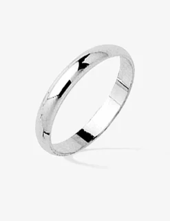 Alliance demi-jonc argent rhodié 925 ‰ 3 mm SO OR