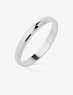Alliance demi-jonc en argent 925 ‰ rhodié - Mariage