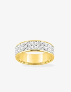 Alliance fantaisie 6 mm bicolore en or 750 ‰ - Mariage