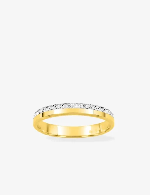 Alliance fantaisie 3 mm bicolore en or 750 ‰ - Mariage