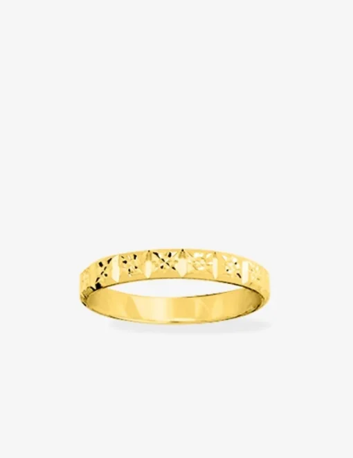 Alliance fantaisie 3 mm en or jaune 750 ‰ - Mariage