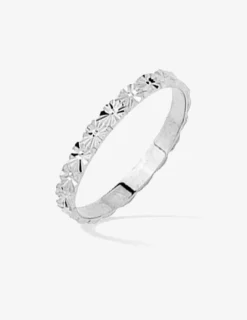 Alliance fantaisie 2,5 mm en or blanc 750 ‰ - Mariage