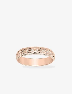 Alliance fantaisie 4 mm en or rose 750 ‰ - Mariage