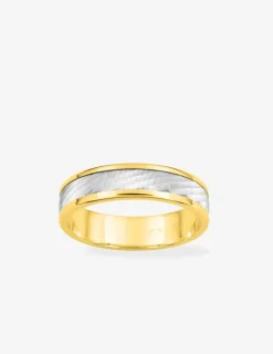 Alliance fantaisie 5 mm en or bicolore 750 ‰ - Mariage