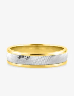 Alliance fantaisie 5 mm en or bicolore 750 ‰ - Mariage