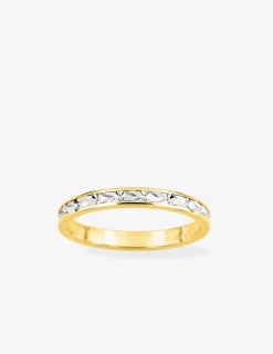 Alliance fantaisie 2,5 mm en or bicolore 750 ‰ - Mariage