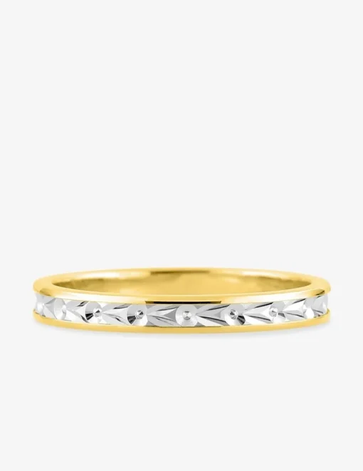 Alliance fantaisie 2,5 mm en or bicolore 750 ‰ - Mariage