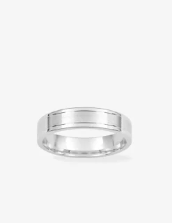 Alliance fantaisie 4,5 mm en or blanc 750 ‰ - Mariage