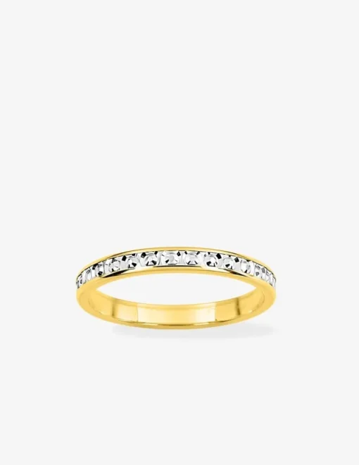 Alliance fantaisie 2,5 mm en or bicolore 750 ‰ - Mariage