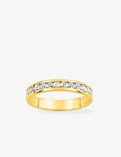 Alliance fantaisie 3,5 mm en or bicolore 750 ‰ - Mariage