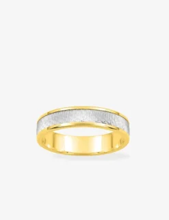 Alliance fantaisie bicolore 4,5 mm en or 750 ‰ - Mariage