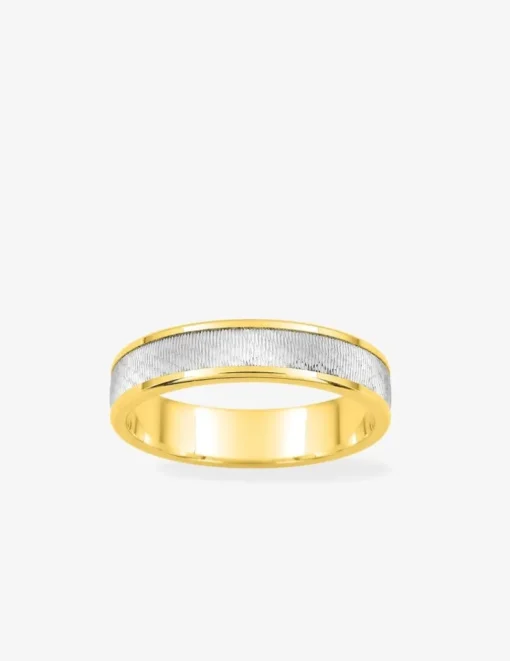 Alliance fantaisie bicolore 4,5 mm en or 750 ‰ - Mariage