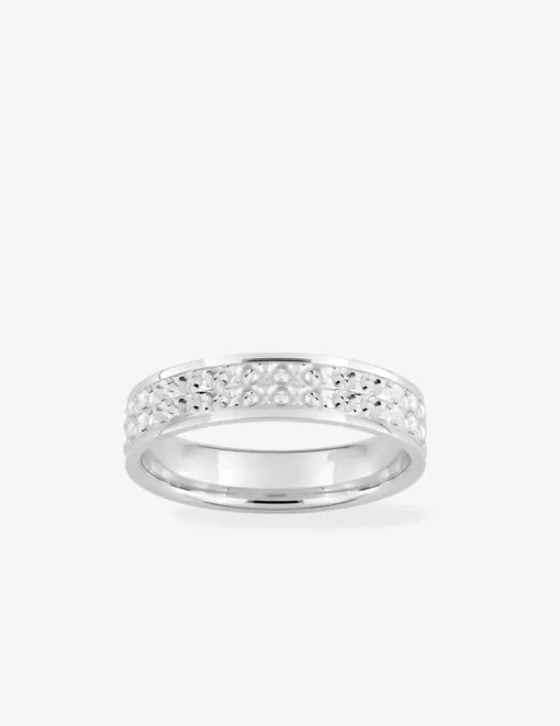 Alliance fantaisie de 4,5 mm en or blanc 750 ‰ - Mariage