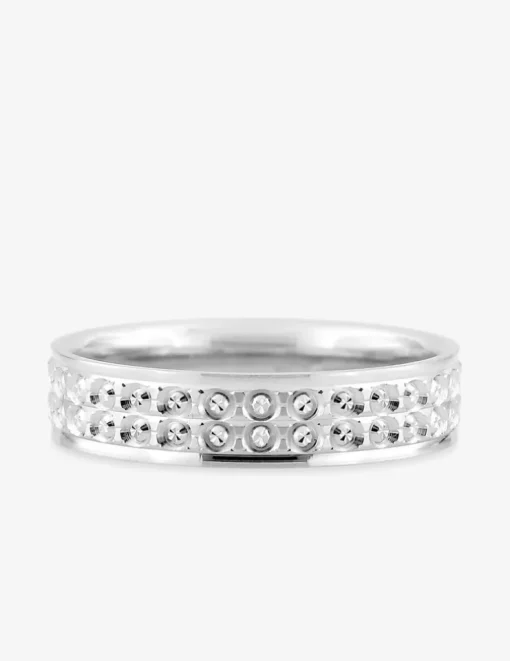 Alliance fantaisie de 4,5 mm en or blanc 750 ‰ - Mariage