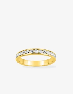 Alliance fantaisie en or jaune et blanc 750 ‰ 3 mm - Mariage