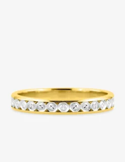 Alliance fantaisie en or jaune et blanc 750 ‰ 3 mm - Mariage