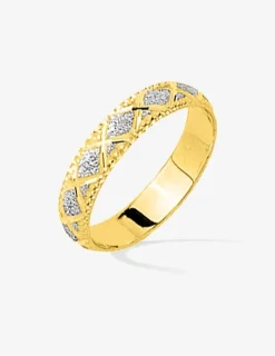 Alliance fantaisie en or jaune 750 ‰ et rhodium SO OR