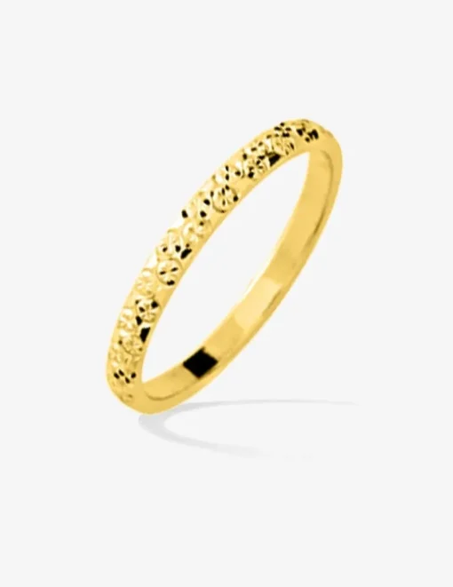 Alliance fantaisie en or jaune 750 ‰ avec motifs ciselés SO OR