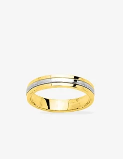 Alliance fantaisie en or jaune et blanc 750 ‰ SO OR