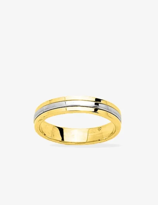 Alliance fantaisie en or jaune et blanc 750 ‰ SO OR