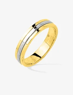 Alliance fantaisie en or jaune et blanc 750 ‰ SO OR