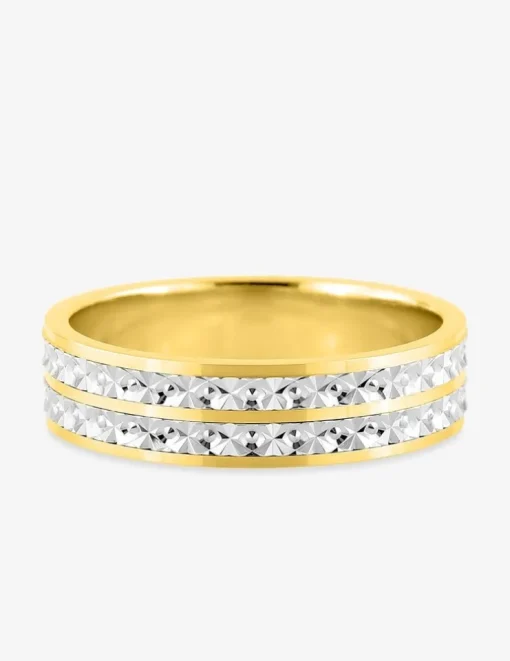 Alliance fantaisie en or bicolore 750 ‰ - Mariage